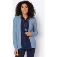 Witt Damen Strickjacke, mittelblau-weiß-meliert von Witt