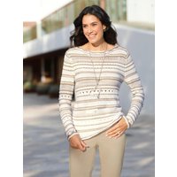 Witt Damen Pullover, ecru-beige-gemustert von Witt