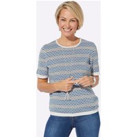 Witt Damen Pullover, mittelblau-weiß-geringelt von Witt