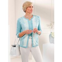 Witt Damen Strickjacke, aquamarin-ecru-gemustert von Witt