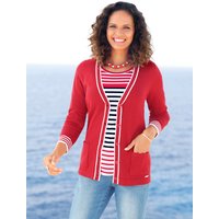 Witt Damen Strickjacke, erdbeere-weiß von Witt