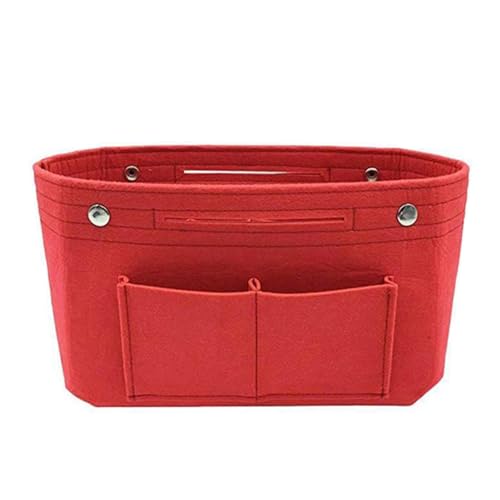 Wizoowip Geldbörsen-Organisationseinsatz, Handtaschen-Taschen-Organizer, Damentasche mit mehreren Taschen, große Kapazität, tragbare Tragetasche, Make-up für Lebensmittel, Pendeln, Schulter Rot von Wizoowip