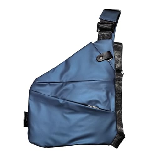 Wizoowip Robuste Umhängetasche, ergonomisch, sportlich, für Herren, Brustgurt, großes Fassungsvermögen, Verstellbarer Riemen, einfarbig, mehrere Taschen, Reißverschluss, Outdoor-Reisen, einzeln von Wizoowip