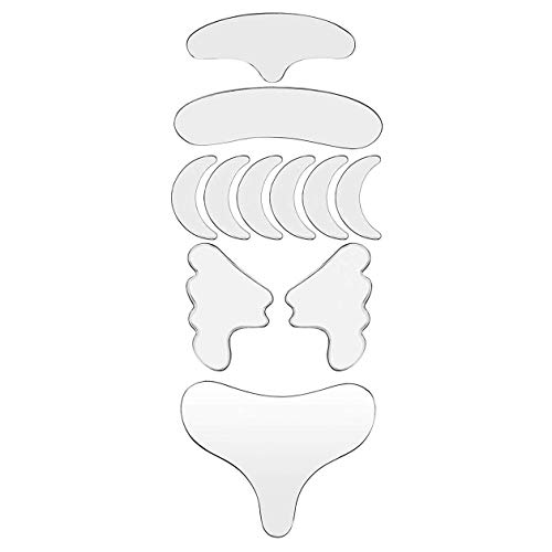11 StüCk Wiederverwendbare Silikonfaltenentfernung Aufkleber Gesicht Stirn Hals Auge Aufkleber Pad Anti-Aging Hautstraffung Pflege von Wlauqueta