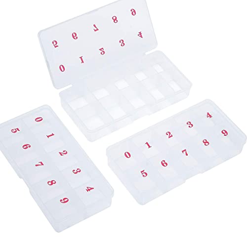 Wlauqueta 3-Teilige Transparente Aufbewahrungsbox für Falsche Nagelspitzen mit 10 Leeren PläTzen Aufbewahrungsbox Container Nail Art Organizer Box von Wlauqueta