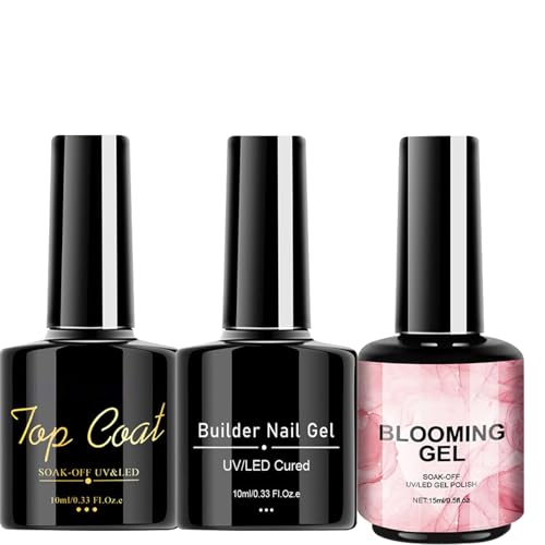 Wlikmjg Gel-Nagellack-Set, 3 x Shine Finish Base Top Coat Nail Blooming Gel Anfänger Home Salon Maniküre Fingernails Künstlerbedarf für kleine Wlikmjg Gel-Nagellack-Set, 3 x Shine Finish Base Top Coat Nail Blooming Gel Anfänger Home Salon Maniküre Fingernails Künstlerbedarf für kleine von Wlikmjg