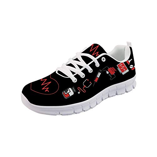 Woisttop Heart Rate Needle Tube Pattern Women's Fashion Sneakers Casual Sport Shoes Teen Girls Ladies Running Shoes von Woisttop