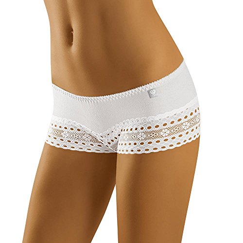 Wolbar Damen Shorts Spitze Unterwäsche Pantys Slips 3513 Limited Edition Diamant, Weiß,M von Wolbar