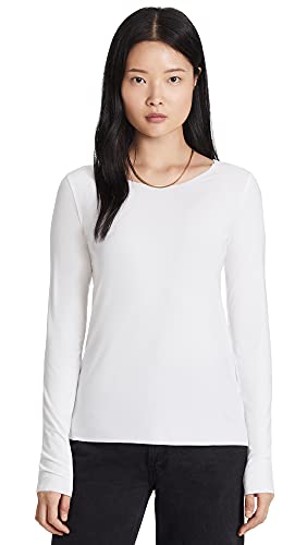 Wolford Damen T-Shirt Langarm Aurora Pure Top Long Sleeves,Frauen Basic Tshirt,Rundhalsausschnitt,enganliegend,figurbetont,White,S (Small) von Wolford