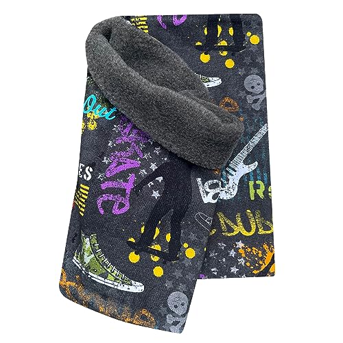 Wollhuhn Mädchen/Damen/Jungen Warmer Schlupfschal/Halstuch Innen Fleece Gefüttert Viele Motive Winter Übergangszeiten (Cool Stuff Dunkelgrau/Anthrazit) von Wollhuhn