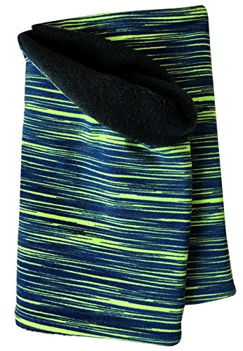 Wollhuhn Mädchen/Damen/Jungen Warmer Schlupfschal/Halstuch Innen Fleece Gefüttert Viele Motive Winter Übergangszeiten (Lines Schwarz/Lime) von Wollhuhn