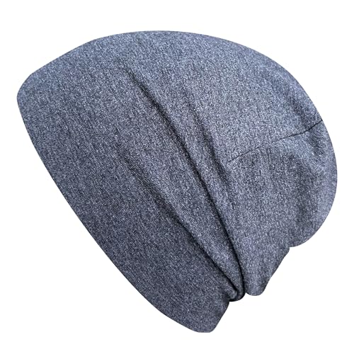 Wollhuhn Jungen/Mädchen Shorties Beanie/Beanie-Mütze/Kinder-Mütze Bequem Viele Motive Jersey Zweilagig Gefüttert Übergangszeiten (Öko-Stoffe/Bio) 2024202401 (Shorty Einfarbig Anthrazit/Hellgrau, M) von Wollhuhn