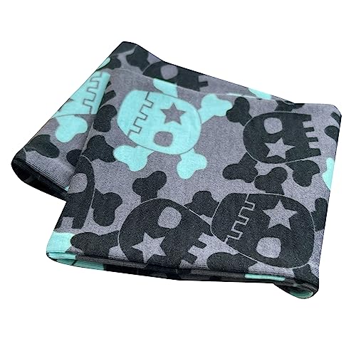 Wollhuhn ÖKO Jungen/Mädchen Cooles Elastisches Stirnband/Haarband Bequem Jersey Baumwolle Viele Motive Kinder (Coole Skulls Anthrazit/Mint) von Wollhuhn