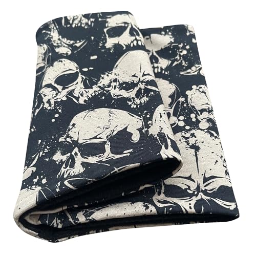 Wollhuhn Mädchen/Kinder/Jungen Warmer Schlupfschal/Halstuch Innen Fleece Gefüttert Viele Motive Winter Übergangszeiten (Skull Taupe/Schwarz) von Wollhuhn