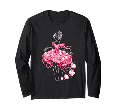 Frau Marshmallow Kleid Lutscher Süßigkeiten Frauen Langarmshirt Frau Marshmallow Kleid Lutscher Süßigkeiten Frauen Langarmshirt von Woman Sweets Lover Gifts