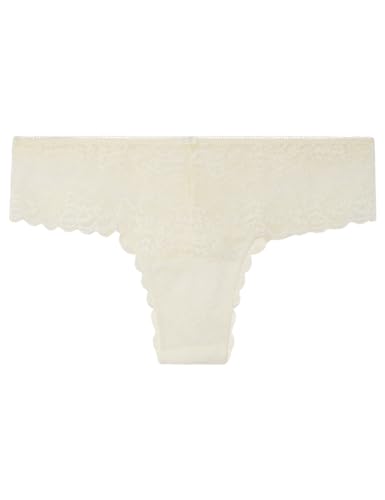 Women'secret Damen Brasilianisches Höschen mit lockerer Spitze, Beige Dessous, Elfenbein, 42 von Women'secret