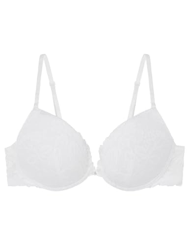 Women'secret Damen Schöner klassischer Spitze gefüllt BH, gelb/weiß, 80B von Women'secret