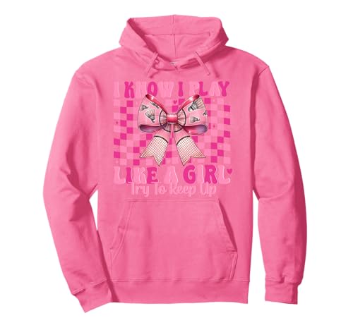 Badminton Girl Mom Coquette Bow Ich weiß, ich spiele wie ein Mädchen Pullover Hoodie Badminton Girl Mom Coquette Bow Ich weiß, ich spiele wie ein Mädchen Pullover Hoodie von Womens Pink Coquette Bow Badminton Player Gifts