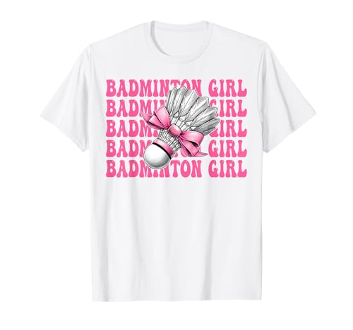 Badminton Mädchen Spieler Mama Muttertag Kokette Schleife T-Shirt Badminton Mädchen Spieler Mama Muttertag Kokette Schleife T-Shirt von Womens Pink Coquette Bow Badminton Player Gifts