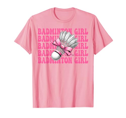 Badminton Mädchen Spieler Mama Muttertag Kokette Schleife T-Shirt Badminton Mädchen Spieler Mama Muttertag Kokette Schleife T-Shirt von Womens Pink Coquette Bow Badminton Player Gifts