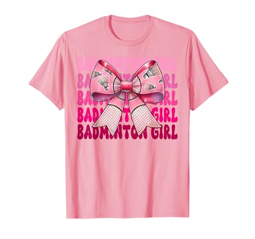 Badminton Mädchen Spieler Mama Muttertag Kokette Schleife T-Shirt Badminton Mädchen Spieler Mama Muttertag Kokette Schleife T-Shirt von Womens Pink Coquette Bow Badminton Player Gifts