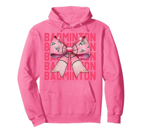 Badmintonspieler Mädchen Mama Muttertag Kokette Schleife Pullover Hoodie Badmintonspieler Mädchen Mama Muttertag Kokette Schleife Pullover Hoodie von Womens Pink Coquette Bow Badminton Player Gifts