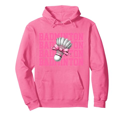 Badmintonspieler Mädchen Mama Muttertag Kokette Schleife Pullover Hoodie Badmintonspieler Mädchen Mama Muttertag Kokette Schleife Pullover Hoodie von Womens Pink Coquette Bow Badminton Player Gifts