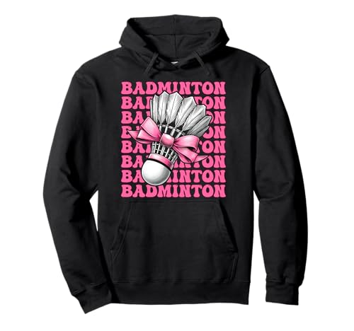 Coquette Bow Badmintonspieler Federball Mädchen Mama Rosa Pullover Hoodie Coquette Bow Badmintonspieler Federball Mädchen Mama Rosa Pullover Hoodie von Womens Pink Coquette Bow Badminton Player Gifts