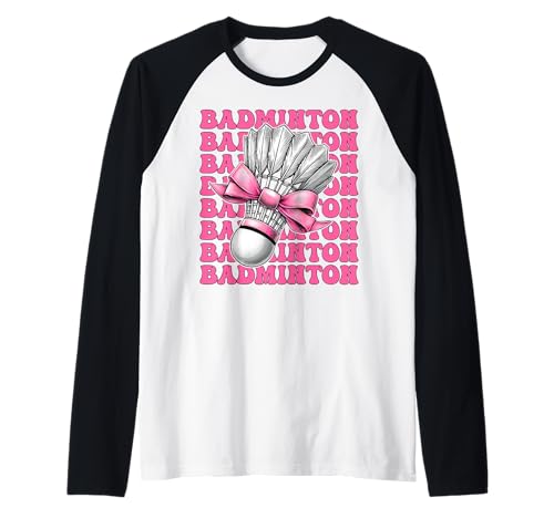 Coquette Bow Badmintonspieler Federball Mädchen Mama Rosa Raglan Coquette Bow Badmintonspieler Federball Mädchen Mama Rosa Raglan von Womens Pink Coquette Bow Badminton Player Gifts