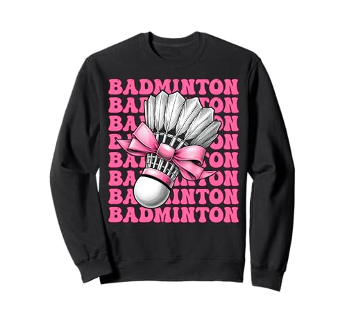 Coquette Bow Badmintonspieler Federball Mädchen Mama Rosa Sweatshirt Coquette Bow Badmintonspieler Federball Mädchen Mama Rosa Sweatshirt von Womens Pink Coquette Bow Badminton Player Gifts