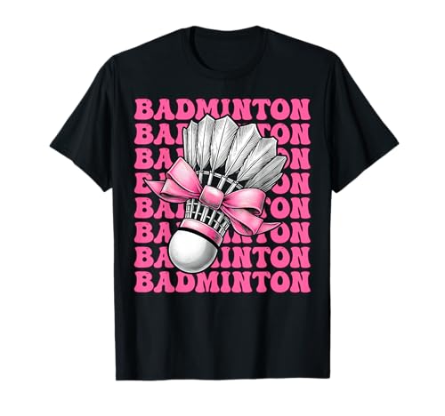 Coquette Bow Badmintonspieler Federball Mädchen Mama Rosa T-Shirt Coquette Bow Badmintonspieler Federball Mädchen Mama Rosa T-Shirt von Womens Pink Coquette Bow Badminton Player Gifts