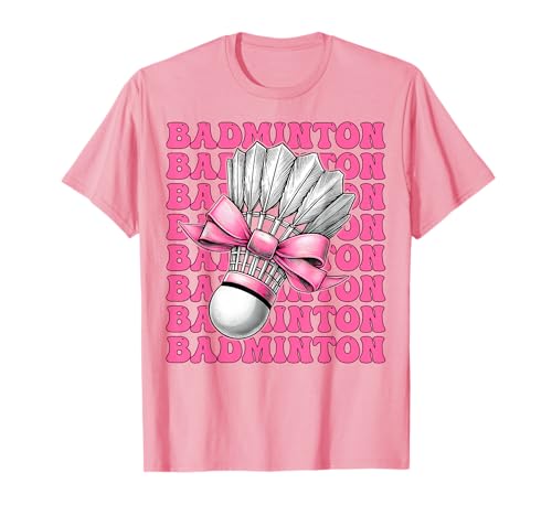 Coquette Bow Badmintonspieler Federball Mädchen Mama Rosa T-Shirt Coquette Bow Badmintonspieler Federball Mädchen Mama Rosa T-Shirt von Womens Pink Coquette Bow Badminton Player Gifts