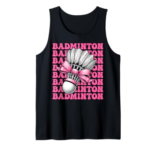 Coquette Bow Badmintonspieler Federball Mädchen Mama Rosa Tank Top Coquette Bow Badmintonspieler Federball Mädchen Mama Rosa Tank Top von Womens Pink Coquette Bow Badminton Player Gifts