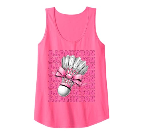 Coquette Bow Badmintonspieler Federball Mädchen Mama Rosa Tank Top Coquette Bow Badmintonspieler Federball Mädchen Mama Rosa Tank Top von Womens Pink Coquette Bow Badminton Player Gifts