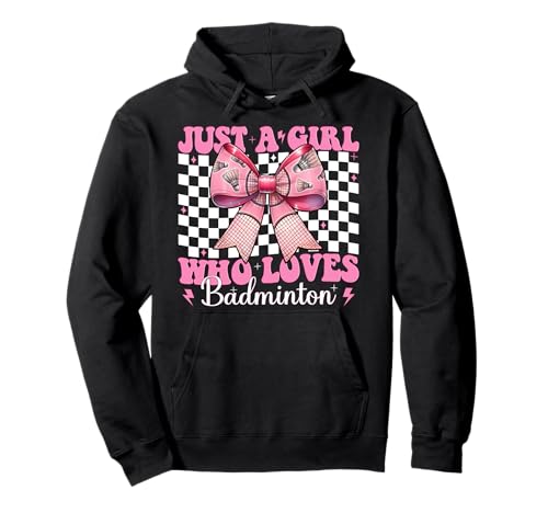 Just A Girl Who Loves Badminton Mom Muttertag Kokette Schleife Pullover Hoodie Just A Girl Who Loves Badminton Mom Muttertag Kokette Schleife Pullover Hoodie von Womens Pink Coquette Bow Badminton Player Gifts