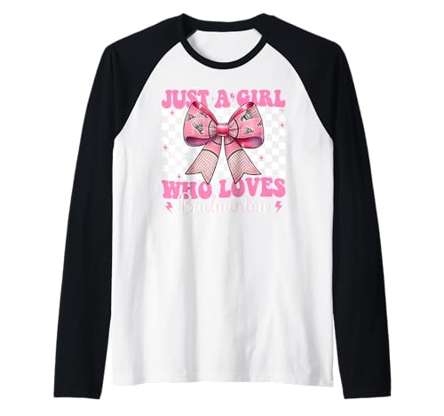 Just A Girl Who Loves Badminton Mom Muttertag Kokette Schleife Raglan Just A Girl Who Loves Badminton Mom Muttertag Kokette Schleife Raglan von Womens Pink Coquette Bow Badminton Player Gifts