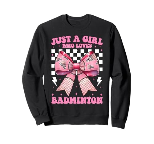 Just A Girl Who Loves Badminton Mom Muttertag Kokette Schleife Sweatshirt Just A Girl Who Loves Badminton Mom Muttertag Kokette Schleife Sweatshirt von Womens Pink Coquette Bow Badminton Player Gifts
