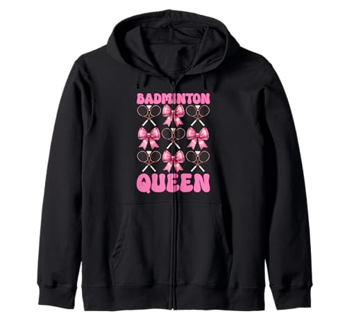 Kokettenbogen für Mädchen, Mutter, Muttertag, Badminton-Queen Kapuzenjacke Kokettenbogen für Mädchen, Mutter, Muttertag, Badminton-Queen Kapuzenjacke von Womens Pink Coquette Bow Badminton Player Gifts