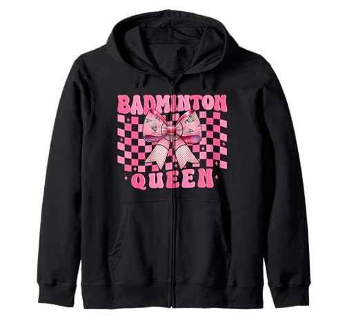 Kokettenbogen für Mädchen, Mutter, Muttertag, Badminton-Queen Kapuzenjacke Kokettenbogen für Mädchen, Mutter, Muttertag, Badminton-Queen Kapuzenjacke von Womens Pink Coquette Bow Badminton Player Gifts
