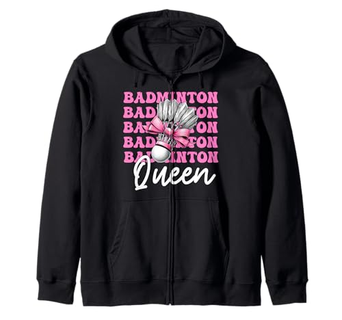 Kokettenbogen für Mädchen, Mutter, Muttertag, Badminton-Queen Kapuzenjacke Kokettenbogen für Mädchen, Mutter, Muttertag, Badminton-Queen Kapuzenjacke von Womens Pink Coquette Bow Badminton Player Gifts
