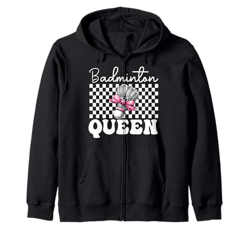Kokettenbogen für Mädchen, Mutter, Muttertag, Badminton-Queen Kapuzenjacke Kokettenbogen für Mädchen, Mutter, Muttertag, Badminton-Queen Kapuzenjacke von Womens Pink Coquette Bow Badminton Player Gifts