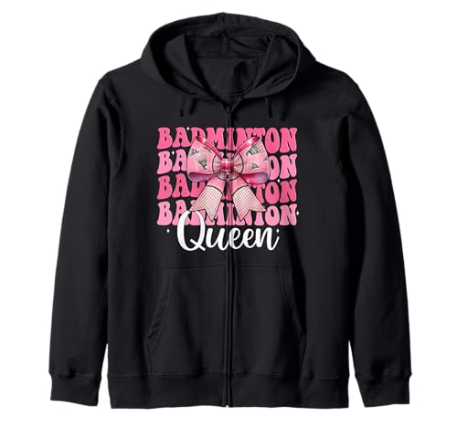 Kokettenbogen für Mädchen, Mutter, Muttertag, Badminton-Queen Kapuzenjacke Kokettenbogen für Mädchen, Mutter, Muttertag, Badminton-Queen Kapuzenjacke von Womens Pink Coquette Bow Badminton Player Gifts