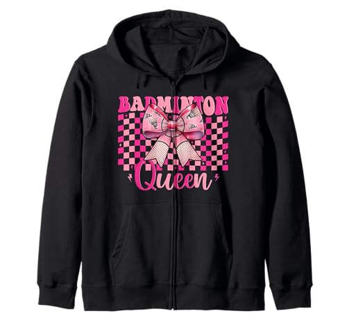 Kokettenbogen für Mädchen, Mutter, Muttertag, Badminton-Queen Kapuzenjacke Kokettenbogen für Mädchen, Mutter, Muttertag, Badminton-Queen Kapuzenjacke von Womens Pink Coquette Bow Badminton Player Gifts