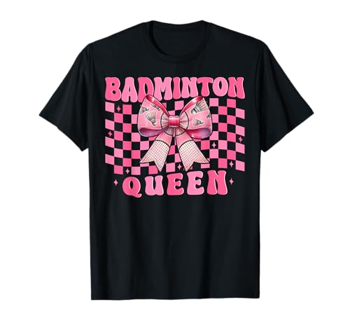 Kokettenbogen für Mädchen, Mutter, Muttertag, Badminton-Queen T-Shirt Kokettenbogen für Mädchen, Mutter, Muttertag, Badminton-Queen T-Shirt von Womens Pink Coquette Bow Badminton Player Gifts
