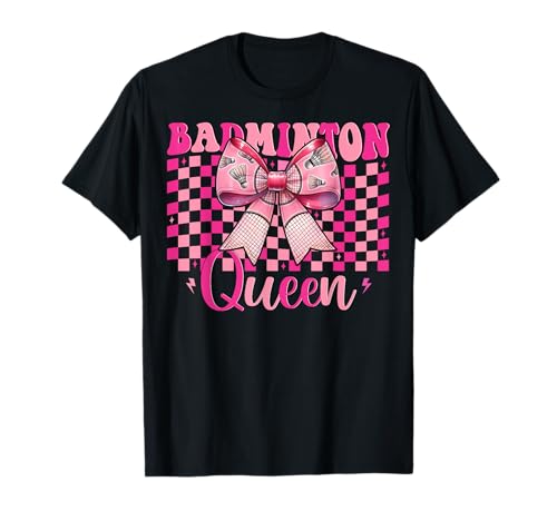 Kokettenbogen für Mädchen, Mutter, Muttertag, Badminton-Queen T-Shirt Kokettenbogen für Mädchen, Mutter, Muttertag, Badminton-Queen T-Shirt von Womens Pink Coquette Bow Badminton Player Gifts