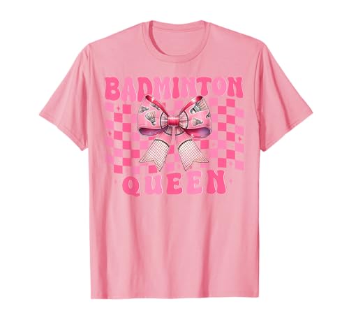 Kokettenbogen für Mädchen, Mutter, Muttertag, Badminton-Queen T-Shirt Kokettenbogen für Mädchen, Mutter, Muttertag, Badminton-Queen T-Shirt von Womens Pink Coquette Bow Badminton Player Gifts
