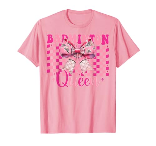 Kokettenbogen für Mädchen, Mutter, Muttertag, Badminton-Queen T-Shirt Kokettenbogen für Mädchen, Mutter, Muttertag, Badminton-Queen T-Shirt von Womens Pink Coquette Bow Badminton Player Gifts