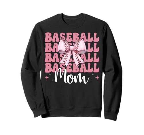 Baseball Mama Baseball Mama Muttertag Mama Kokette Schleife Sweatshirt Baseball Mama Baseball Mama Muttertag Mama Kokette Schleife Sweatshirt von Womens Pink Coquette Bow Baseball Player Gifts