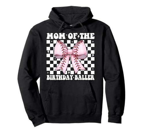 Mutter des Geburtstags Baller-Ball-Mama Geburtstagskind Pullover Hoodie Mutter des Geburtstags Baller-Ball-Mama Geburtstagskind Pullover Hoodie von Womens Pink Coquette Bow Baseball Player Gifts