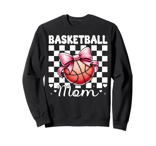 Basketball Mama Muttertag Kokette Schleife Sweatshirt Basketball Mama Muttertag Kokette Schleife Sweatshirt von Womens Pink Coquette Bow Basketball Player Gifts